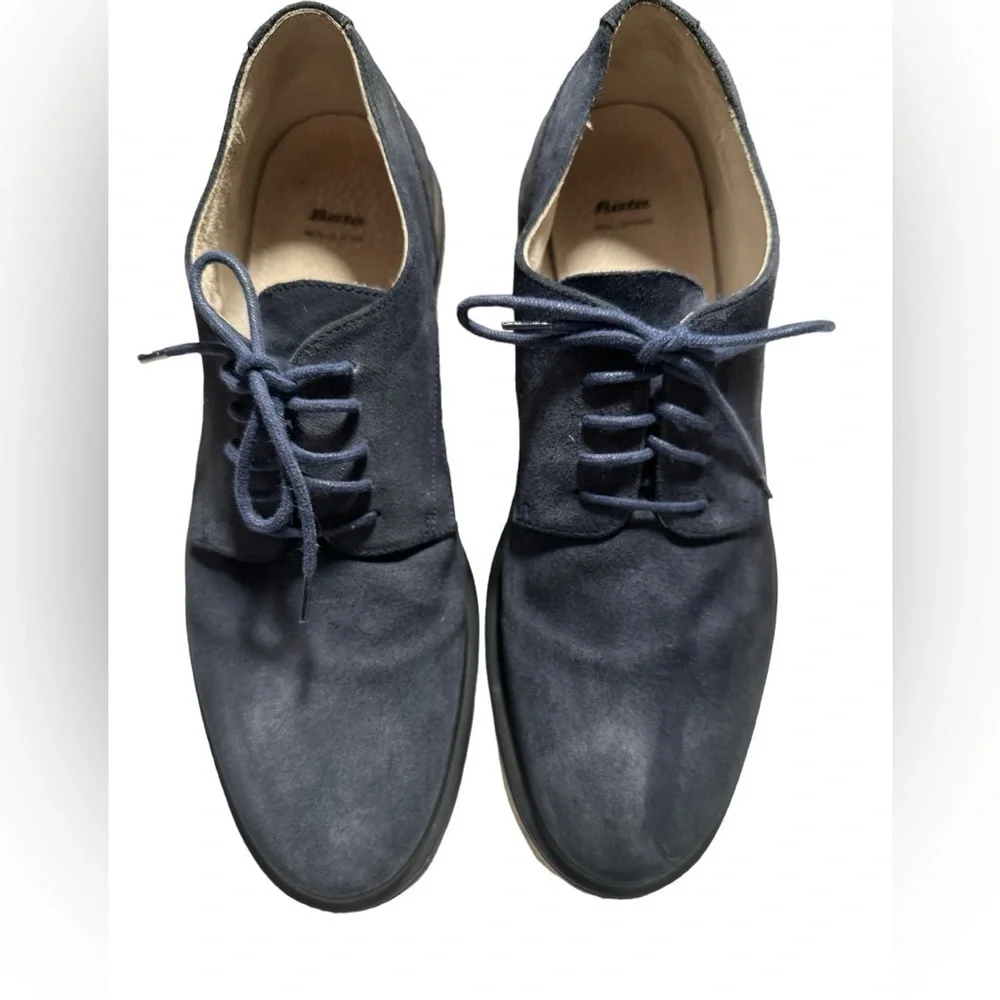 Bata Navy Blue Suede Leather Lace Up Oxford Style Rubber Sole Men’s Shoe